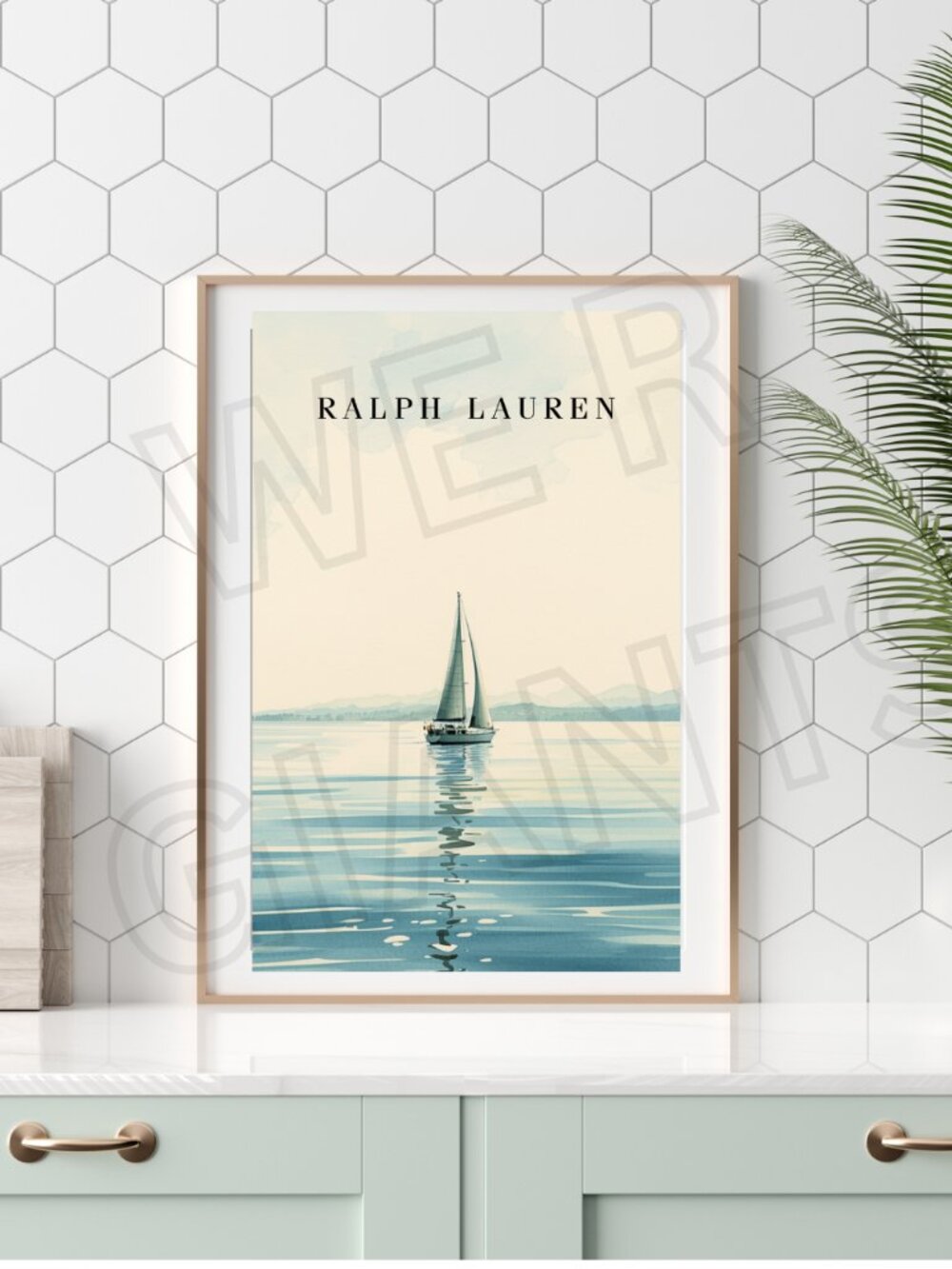 Ralph Lauren Luxury Sailboat 11x17 Wall Art Print (Nautical, Old Money, Coastal)
